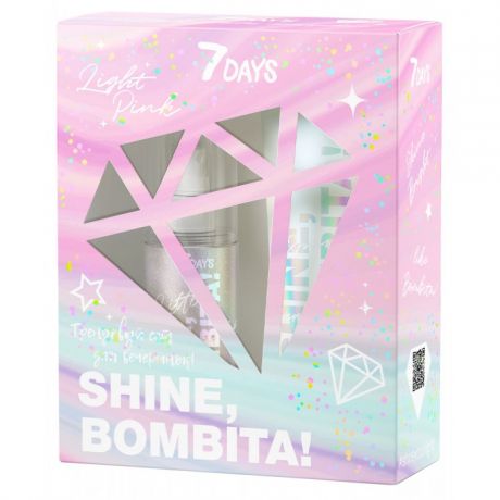 Косметика для мамы 7Days Подарочный набор Shine, Bombita! Light Pink: Молочко и мист для тела