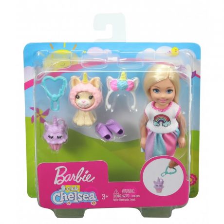 Куклы и одежда для кукол Barbie Кукла Челси в тематическом костюме с питомцем