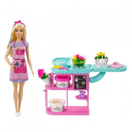 Куклы и одежда для кукол Barbie Игровой набор Кукла Барби Флорист с цветочным магазином