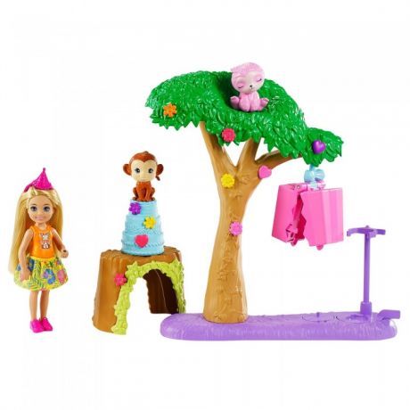 Куклы и одежда для кукол Barbie Набор игровой с питомцами и аксессуарами Веселая вечеринка Челси