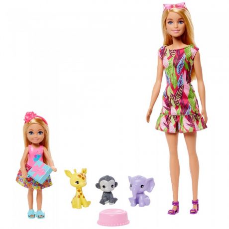 Куклы и одежда для кукол Barbie Игровой набор Барби и Челси с питомцами