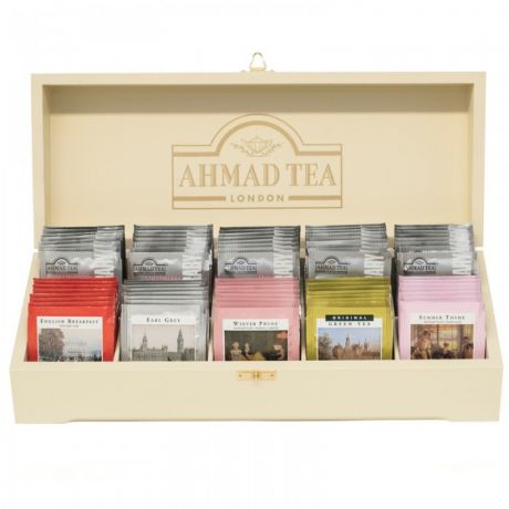 Чай Ahmad Tea Подарочный набор чая Коллекция в деревянной шкатулке 100 пак.