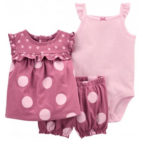 Комплекты детской одежды Carter's Комплект для девочки (боди, футболка, шорты) 1K443710