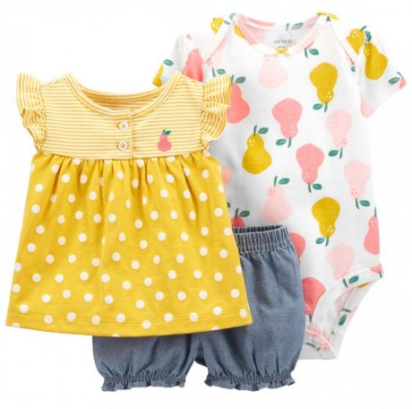 Комплекты детской одежды Carter's Комплект для девочки (боди, футболка, шорты) 1K443910