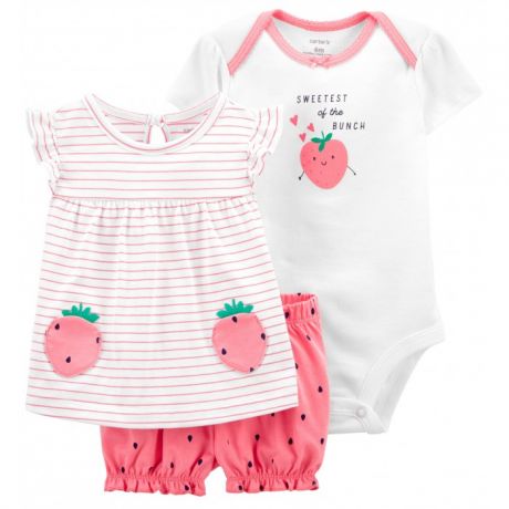 Комплекты детской одежды Carter's Комплект для девочки (боди, футболка, шорты) 1K443410