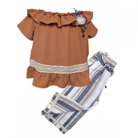Комплекты детской одежды Baby Rose Комплект для девочки туника, капри, пояс 3401