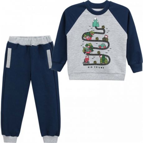 Комплекты детской одежды Babycollection Комплект для мальчика (свитшот и брюки) Веселая дорога