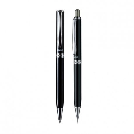 Канцелярия Pentel Набор Sterling: шариковая ручка 0.8 мм и автоматический карандаш 0.5 мм в футляре