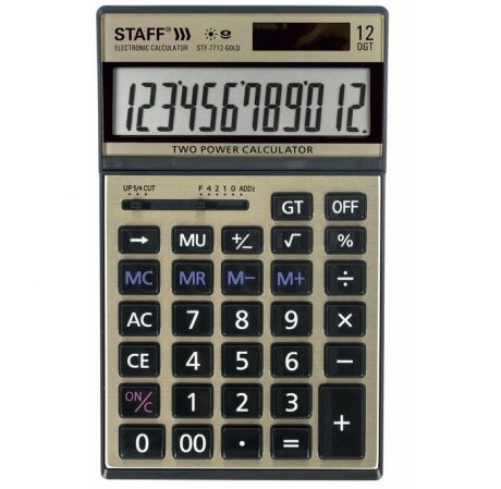 Канцелярия Staff Калькулятор настольный STF-7712-Gold 12 разрядов