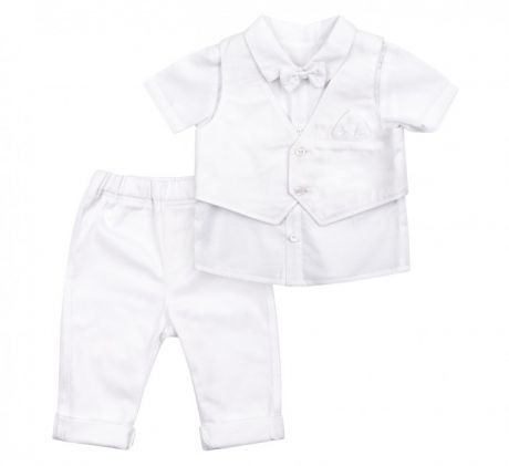 Крестильная одежда Bembi Крестильный комплект для мальчика (рубашка, жилетка, брюки) КП178