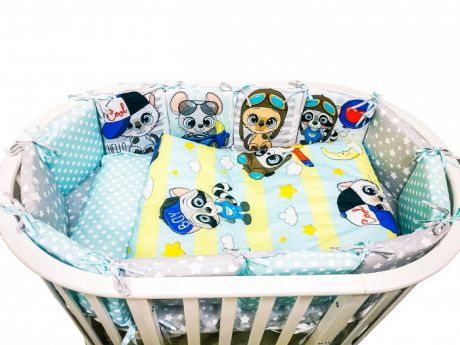 Комплекты в кроватку Сонная сказка Малыши мальчики подушечки Вид 2 (17 предметов)