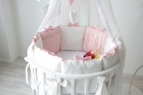 Комплекты в кроватку Krisfi Розовый сон для Stokke Sleepi и Stokke Sleepi Mini (16 предметов)