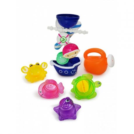 Игрушки для ванны ЯиГрушка Набор игрушек для ванной Пират с Мельницей, Лейкой и Формочками