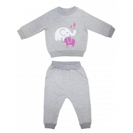 Комплекты детской одежды Bonito kids Комплект для девочки Слоники (свитшот и брюки) ОР247