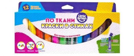 Краски Little Brian Краски в стиках по ткани Без воды и кисточек! 12 классических цветов