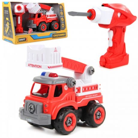Радиоуправляемые игрушки Drift Конструктор-скрутка на радиоуправлении Пожарная бригада со звуком