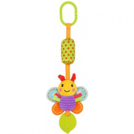 Подвесные игрушки Жирафики с колокольчиком и силиконовым прорезывателем Бабочка