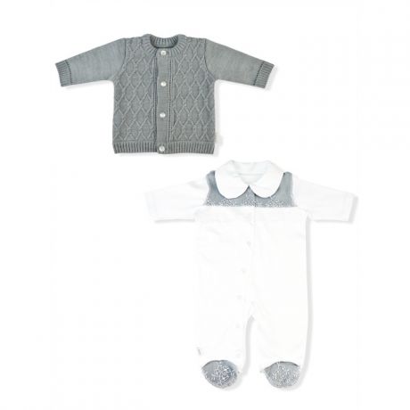 Комплекты детской одежды Лео Комплект (комбинезон, кофточка) Ришелье