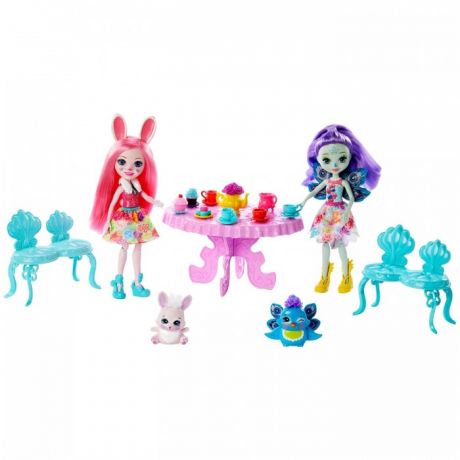 Куклы и одежда для кукол Enchantimals Игровой набор Чаепитие Пэттер Павлины и Бри Кроли