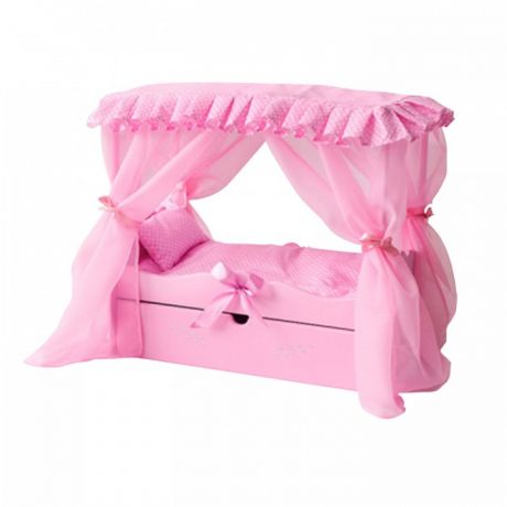 Кроватки для кукол Paremo с выдвижным ящиком с постельным бельем и балдахином