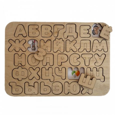 Деревянные игрушки Paremo Вкладыши Алфавит с гравировкой