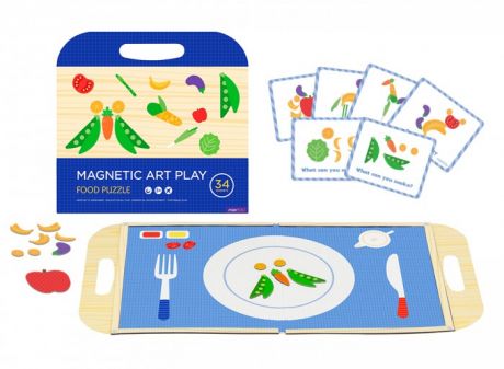 Игры для малышей MierEdu Игровой набор с магнитным пазлом Еда