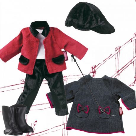 Куклы и одежда для кукол Gotz Набор одежды жокейский костюм и платье для кукол 27 см