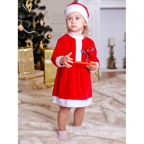 Комплекты детской одежды Дашенька Комплект новогодний с бантом для девочки (платье, колпачок)