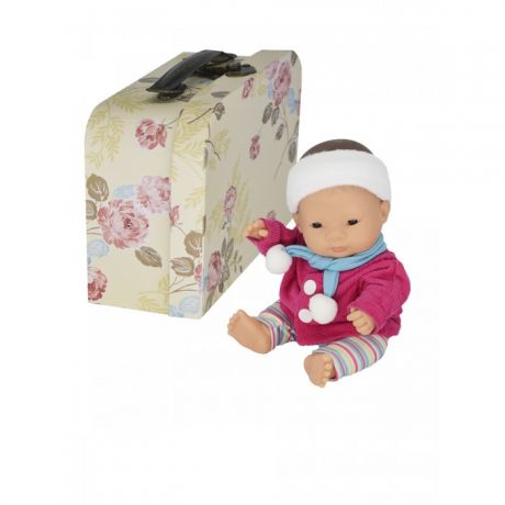 Куклы и одежда для кукол Miniland Кукла пупс Девочка азиатка с двумя комплектами одежды в  чемоданчике 21 см