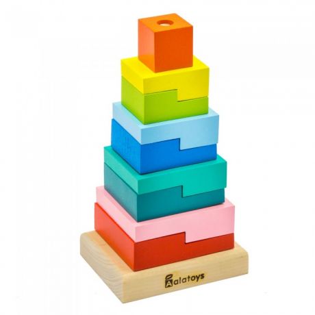 Деревянные игрушки Alatoys Пирамидка Ступеньки (9 деталей)