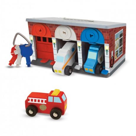 Деревянные игрушки Melissa & Doug Гараж со спасательными машинами