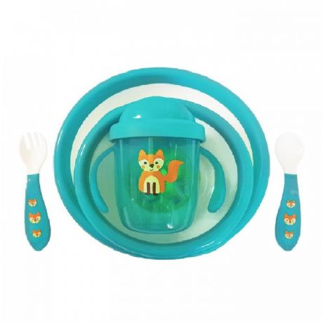 Посуда Uviton Набор детской посуды (тарелочки, поильник, столовые приборы)