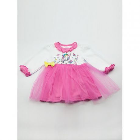 Боди, песочники, комбинезоны Чудо-чадо Боди-платье для девочки Радужные Единорожки ГАН13
