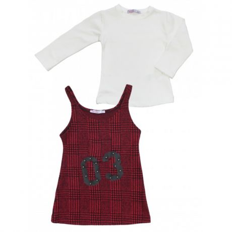 Комплекты детской одежды Peri Masali Комплект для девочки (сарафан, лонгслив) PM7449