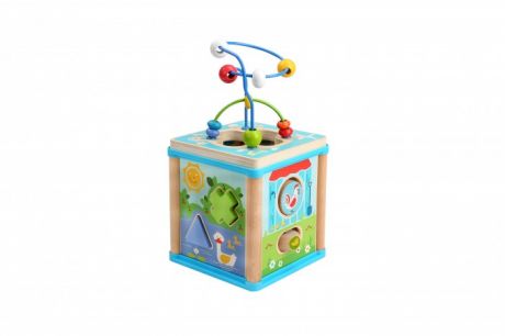 Деревянные игрушки Lucy & Leo Универсальный занимательный куб Ферма