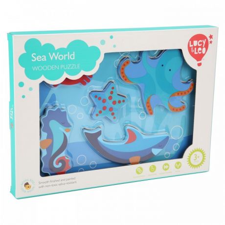 Деревянные игрушки Lucy & Leo Рамка-вкладыш Морской мир