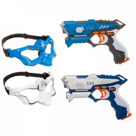 Игрушечное оружие Bondibon Игровой набор на батарейках Лазер-Жук с 2 ик-бластерами и 2 масками-мишенями