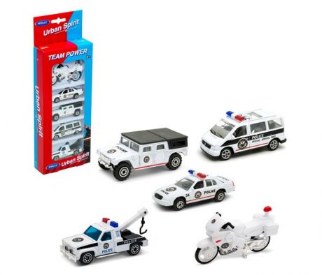 Машины Welly Игровой набор Полицейская команда 5 шт.