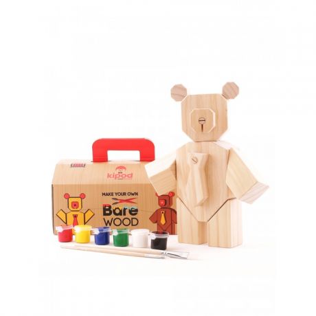 Заготовки под роспись Kipod Toys Деревянный набор Собери медведя с красками