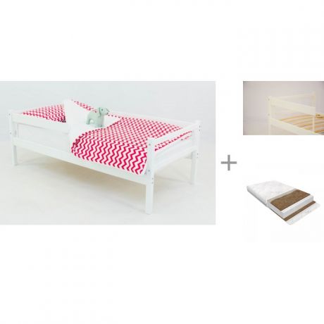 Кровати для подростков Бельмарко тахта Skogen с бортиком для кровати Skogen classic и матрасом Baby Elite Optima 160х70 см