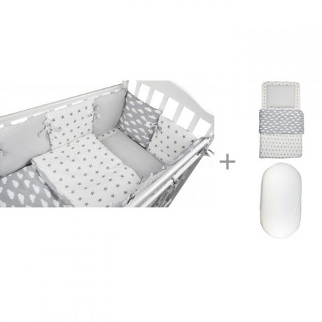 Комплекты в кроватку Forest kids для овальной кроватки Sky (18 предметов) с постельным бельем и наматрасником