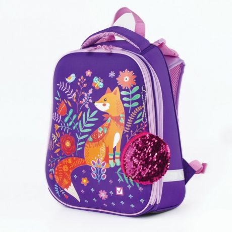 Школьные рюкзаки Brauberg Premium Ранец с 2-мя отделениями и брелоком для девочек Рыжая лиса