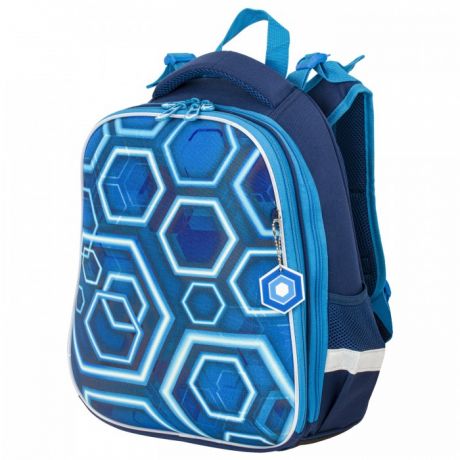 Школьные рюкзаки Brauberg Premium Ранец с 2-мя отделениями и брелоком для мальчиков Техно 38х29х16 см 227812