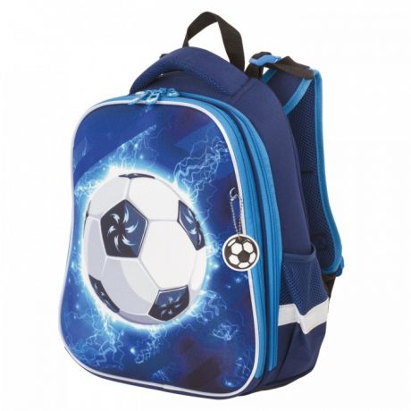 Школьные рюкзаки Brauberg Premium Ранец с 2-мя отделениями и брелоком для мальчиков Футбол 38х29х16 см 227814