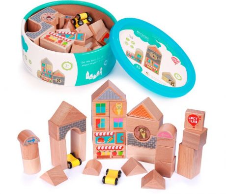 Деревянные игрушки Lucy & Leo Кубики (средний  набор) 25 шт.