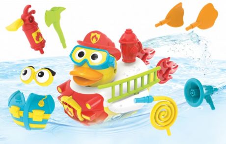 Игрушки для ванны Yookidoo Игрушка водная Утка-пожарный с водометом и аксессуарами