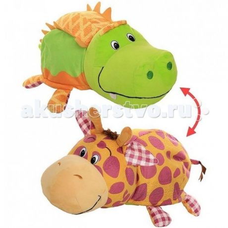 Мягкие игрушки 1 Toy Вывернушка Ням-ням Крокодильчик и Жираф 35 см