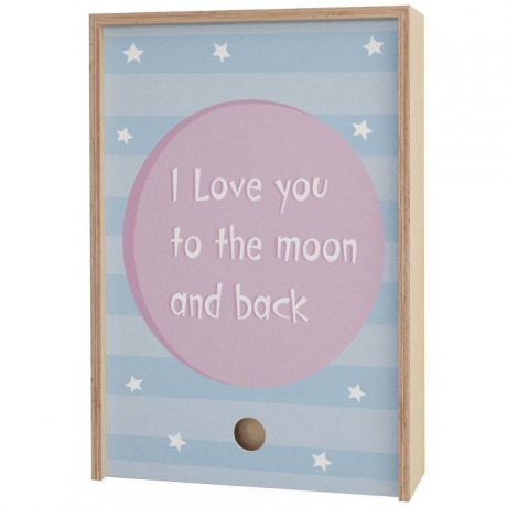 Шкатулки Акушерство Деревянная подарочная коробка Memory Box I love you to the moon and back 38х25х10 см