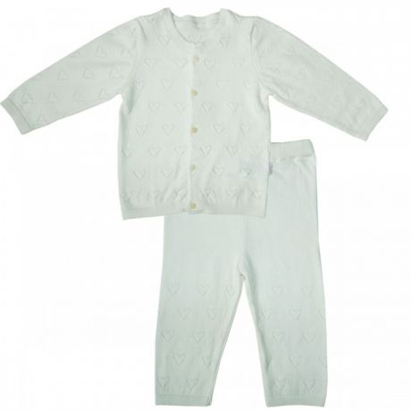 Комплекты детской одежды Папитто Комплект вязаный Сердечки кофточка и штанишки 2 предмета