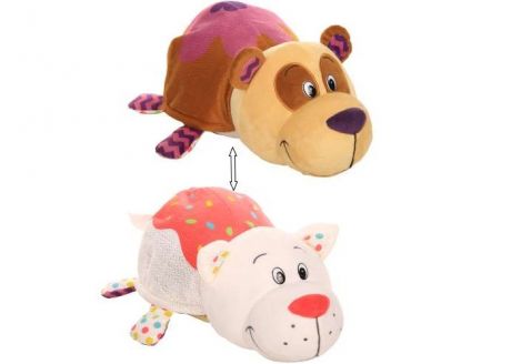 Мягкие игрушки 1 Toy Вывернушка Панда и Кошечка с ароматом 40 см